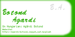 botond agardi business card