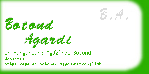 botond agardi business card